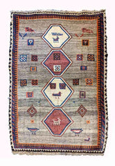 168 x 112 cm Persian Gabbeh Tribal White Rug - Rugmaster
