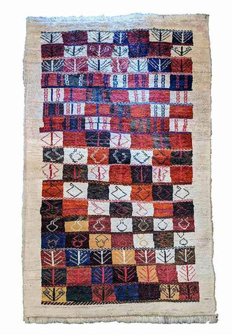 168 x 97 cm Persian Gabbeh Tribal White Rug - Rugoutlet