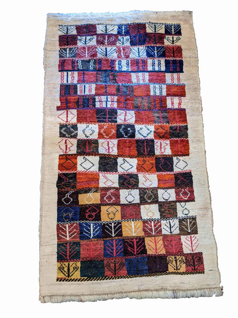 168 x 97 cm Persian Gabbeh Tribal White Rug - Rugoutlet
