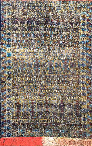 168 x 193 cm (5.51 x 6.33 ft) Old Moroccan Kilim Sumak Handmade Rug - Rugoutlet