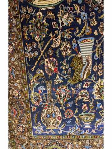 169 x 110 cm Qum Traditional Grey Rug - Rugoutlet