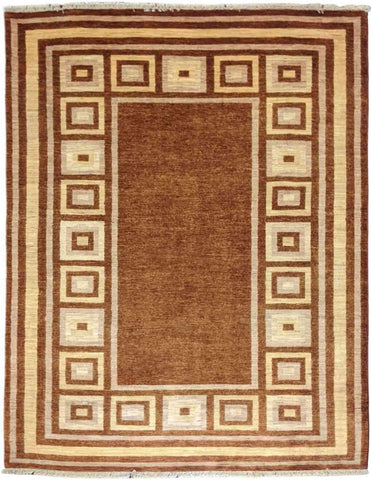 169 x 239 cm Handmade Brown & Yellow Rug - Rugoutlet