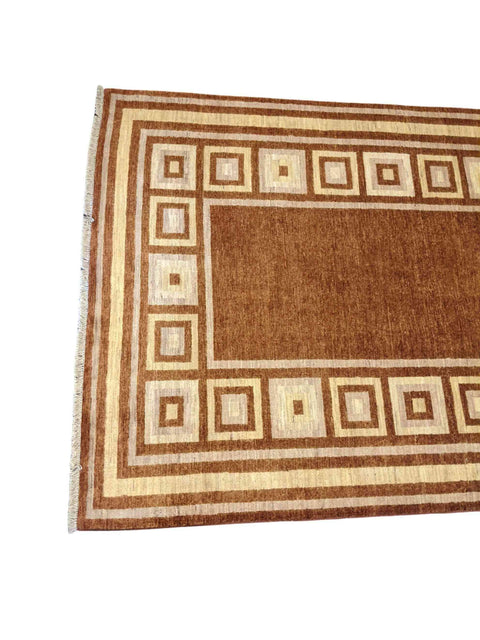 169 x 239 cm Modern Handmade Brown & Yellow Rug - Rugmaster