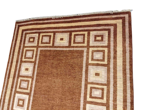 169 x 239 cm Modern Handmade Brown & Yellow Rug - Rugmaster