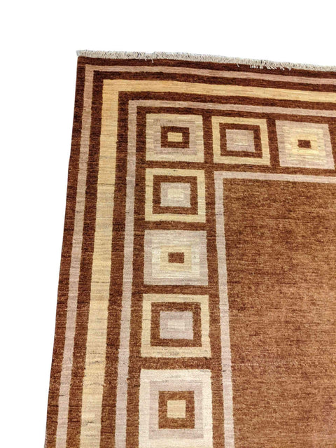 169 x 239 cm Handmade Brown & Yellow Rug - Rugoutlet