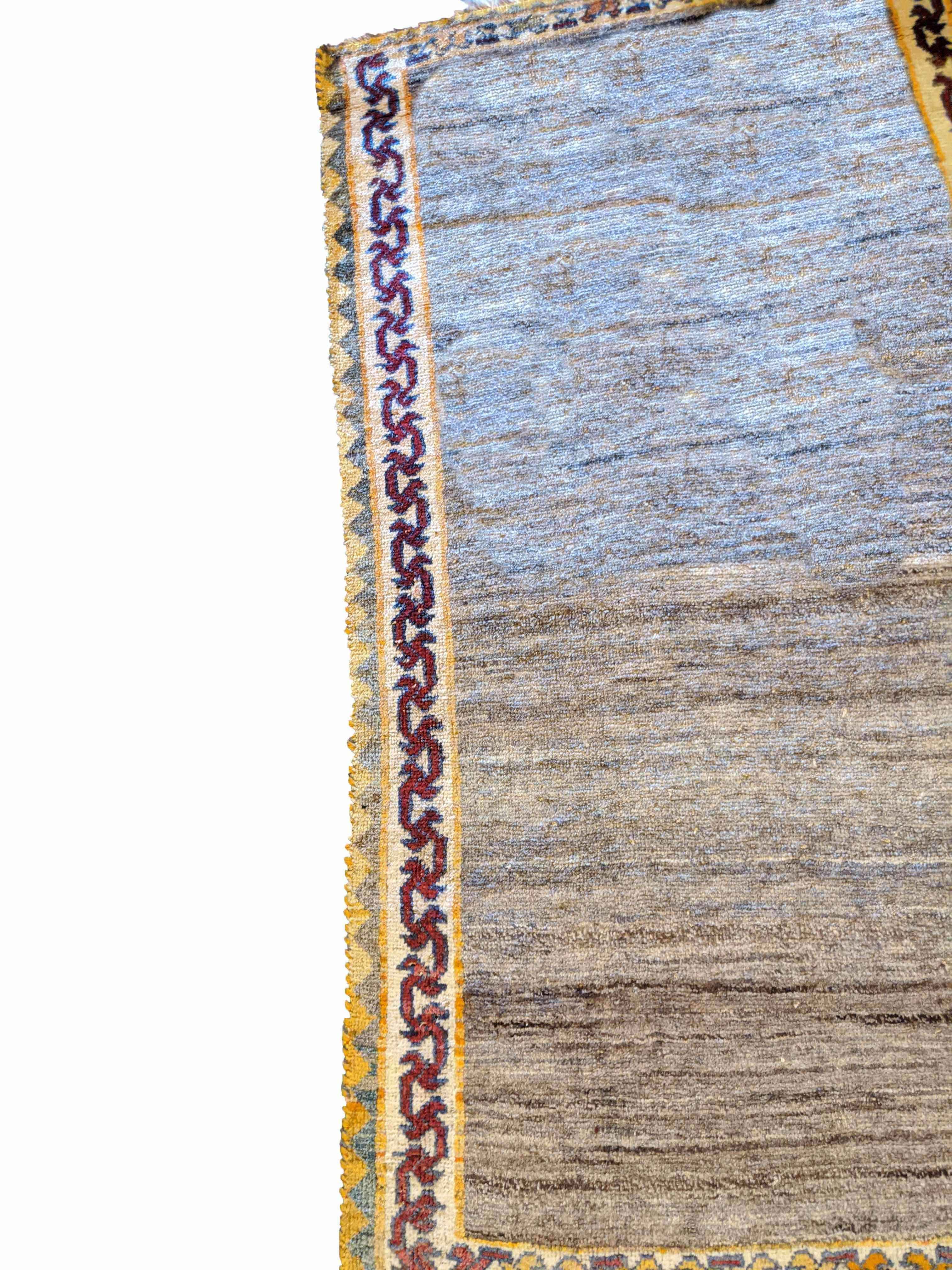 170 x 100 cm Persian Gabbeh Tribal Grey Rug - Rugmaster