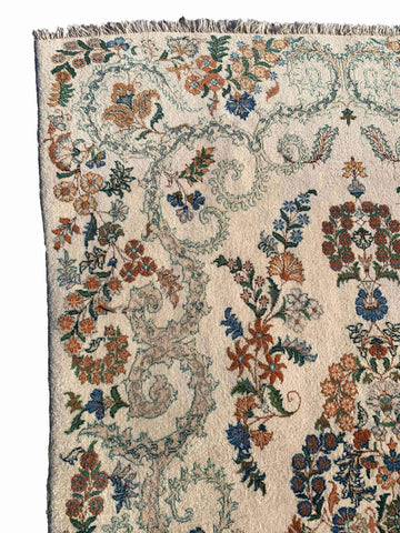 170 x 107 cm Kashan Traditional Beige Rug - Rugoutlet