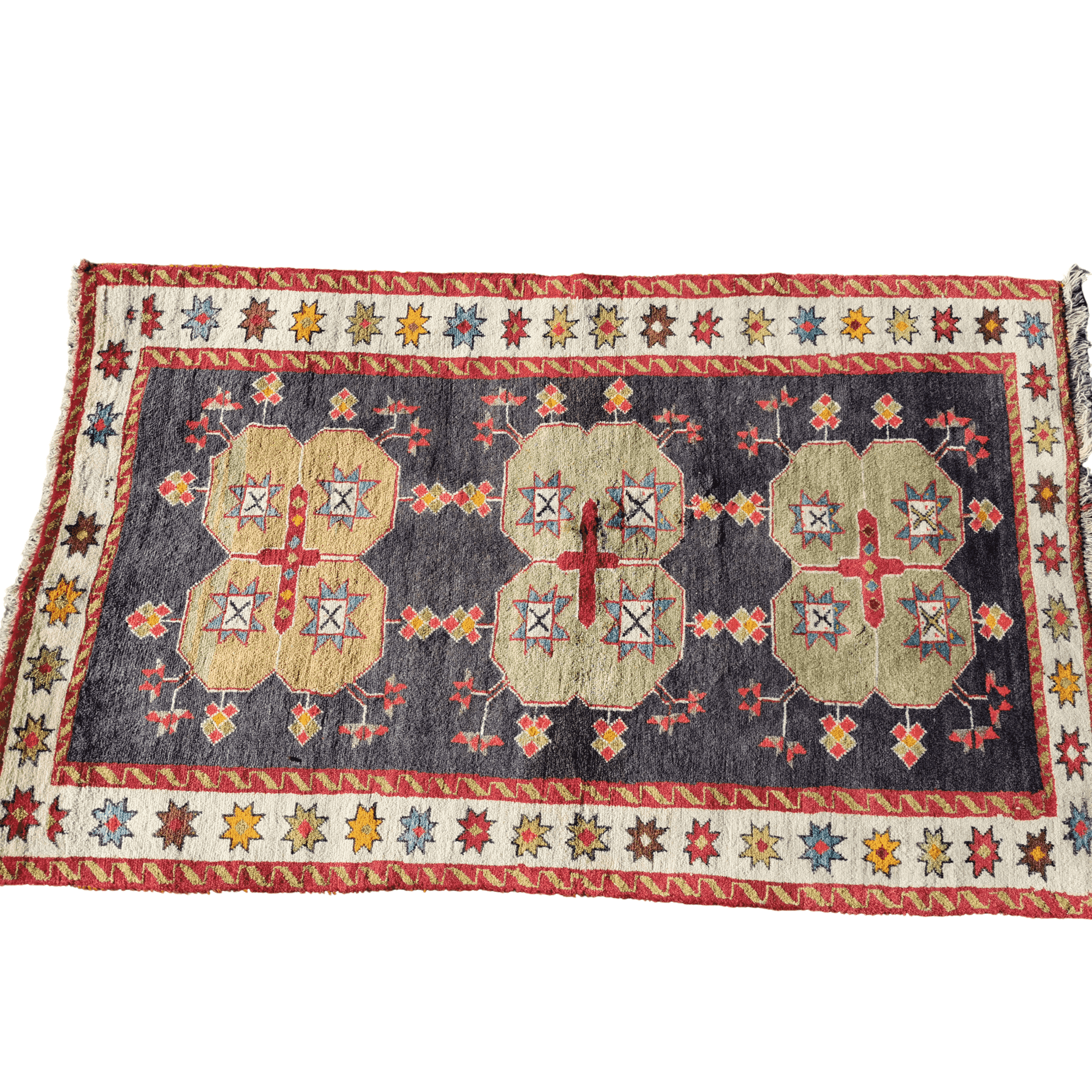 170 x 108 cm Persian tribal Qashqai Tribal Tan Rug - Rugoutlet