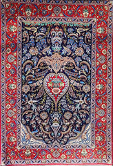 170 x 110 cm The Finest Persian Isfahan Traditional Red Rug - Rugmaster