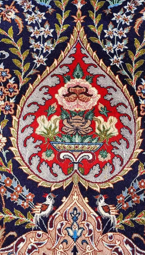 170 x 110 cm Fine Persian Isfahan Traditional Red Rug - Rugoutlet
