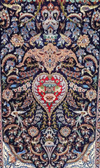 170 x 110 cm The Finest Persian Isfahan Traditional Red Rug - Rugmaster