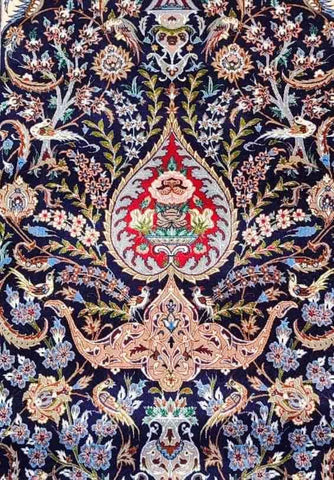 170 x 110 cm Fine Persian Isfahan Traditional Red Rug - Rugoutlet