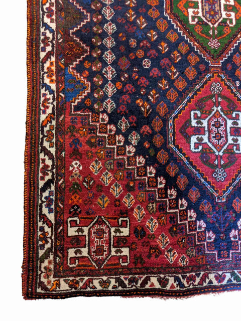 170 x 112 cm Qashqai Traditional Red Rug - Rugoutlet