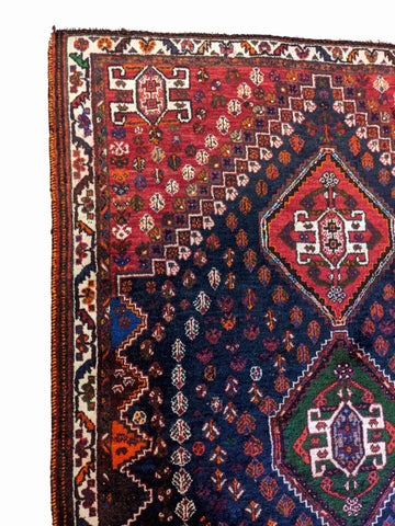 170 x 112 cm Qashqai Traditional Red Rug - Rugoutlet