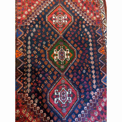 170 x 112 cm Qashqai Traditional Red Rug - Rugmaster