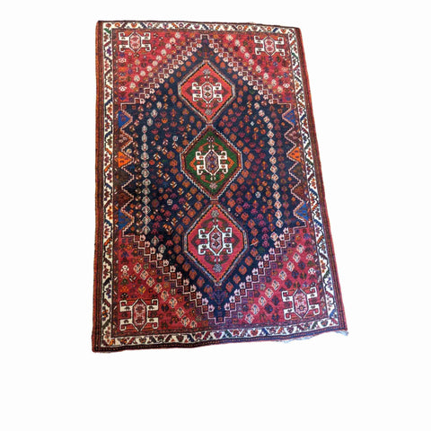 170 x 112 cm Qashqai Traditional Red Rug - Rugoutlet