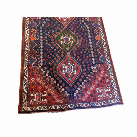 170 x 112 cm Qashqai Traditional Red Rug - Rugoutlet