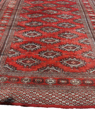 170 x 120 cm Bukhara silk & wool Geometric Red Rug - Rugoutlet