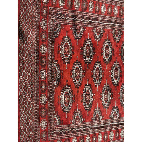 170 x 120 cm Bukhara silk & wool Geometric Red Rug - Rugmaster