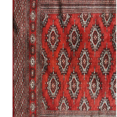 170 x 120 cm Bukhara silk & wool Geometric Red Rug - Rugoutlet