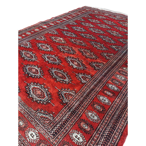170 x 120 cm Bukhara silk & wool Geometric Red Rug - Rugoutlet