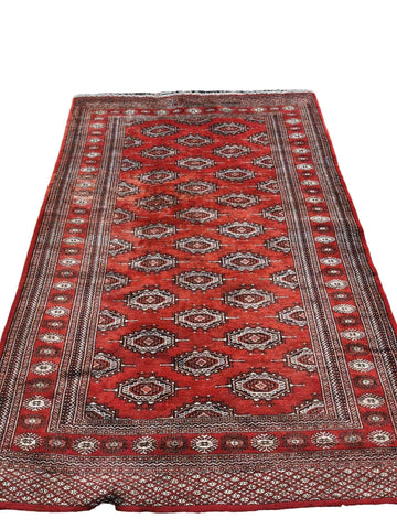 170 x 120 cm Bukhara silk & wool Geometric Red Rug - Rugoutlet