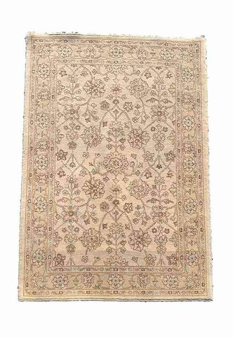 170 x 120 cm Floral Kashan powerloom Traditional Brown Rug - Rugoutlet