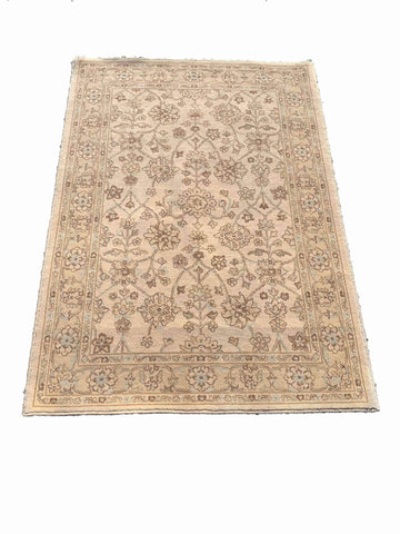 170 x 120 cm Floral Kashan powerloom Traditional Brown Rug - Rugoutlet