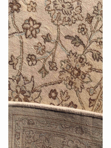 170 x 120 cm Floral Kashan powerloom Traditional Brown Rug - Rugoutlet