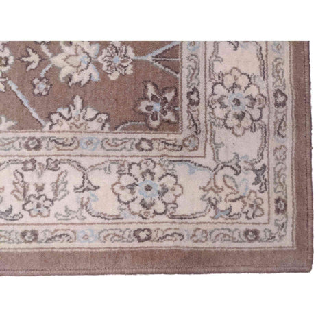 170 x 120 cm Kashan Floral Traditional Brown Rug - Rugmaster