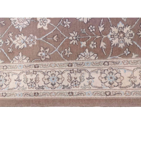 170 x 120 cm Kashan Floral Traditional Brown Rug - Rugmaster