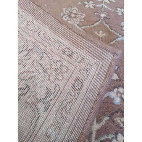 170 x 120 cm Kashan Floral Traditional Brown Rug - Rugoutlet