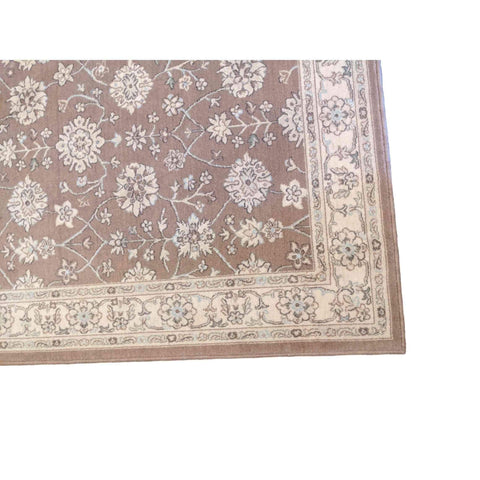 170 x 120 cm Kashan Floral Traditional Brown Rug - Rugmaster