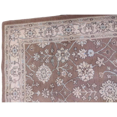 170 x 120 cm Kashan Floral Traditional Brown Rug - Rugoutlet