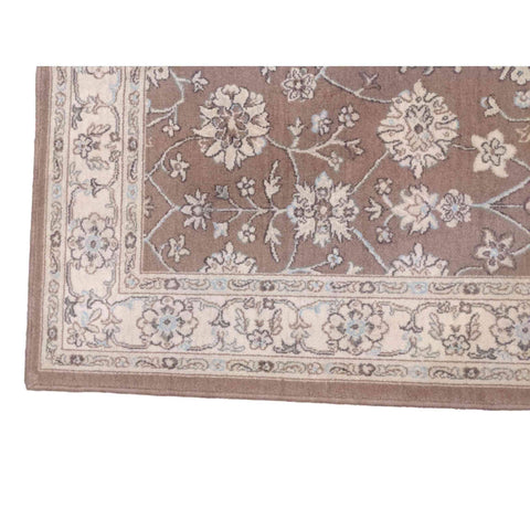 170 x 120 cm Kashan Floral Traditional Brown Rug - Rugmaster