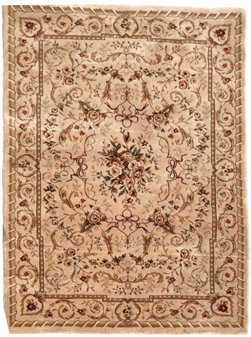 170 x 120 cm Kashan Power Loom Traditional Brown Rug - Rugoutlet