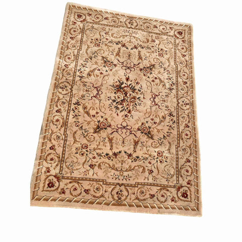 170 x 120 cm Kashan Power Loom Traditional Brown Rug - Rugoutlet