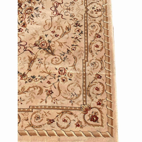 170 x 120 cm Kashan Power Loom Traditional Brown Rug - Rugoutlet