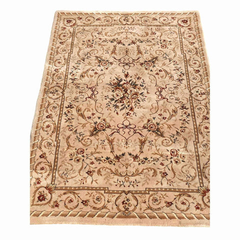 170 x 120 cm Kashan Power Loom Traditional Brown Rug - Rugoutlet