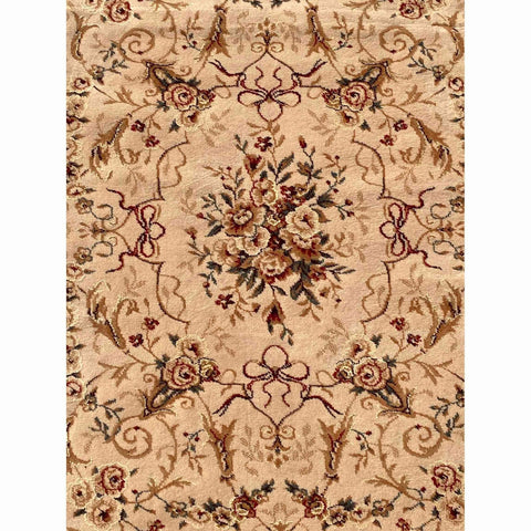 170 x 120 cm Kashan Power Loom Traditional Brown Rug - Rugoutlet