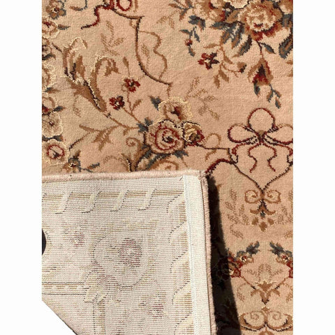 170 x 120 cm Kashan Power Loom Traditional Brown Rug - Rugoutlet