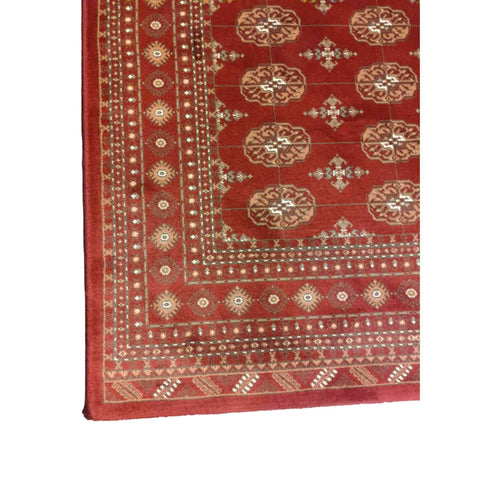 170 x 120 cm Turkaman Power loom Tribal Red Rug - Rugmaster