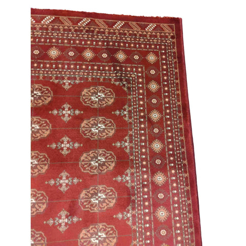 170 x 120 cm Turkaman Power loom Tribal Red Rug - Rugoutlet