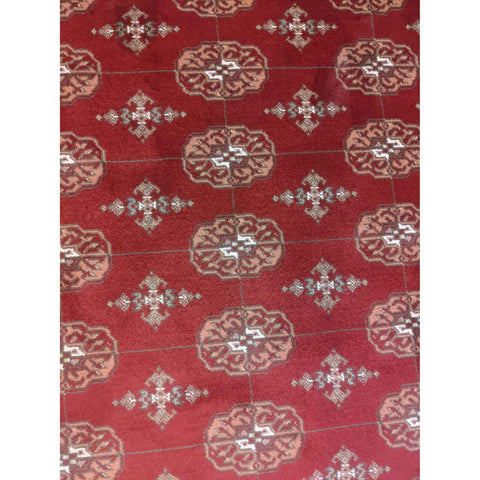 170 x 120 cm Turkaman Power loom Tribal Red Rug - Rugmaster