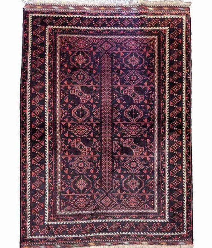 170 x 122 cm Fine Old nomadic Persian Baluch Tribal Purple Rug - Rugoutlet