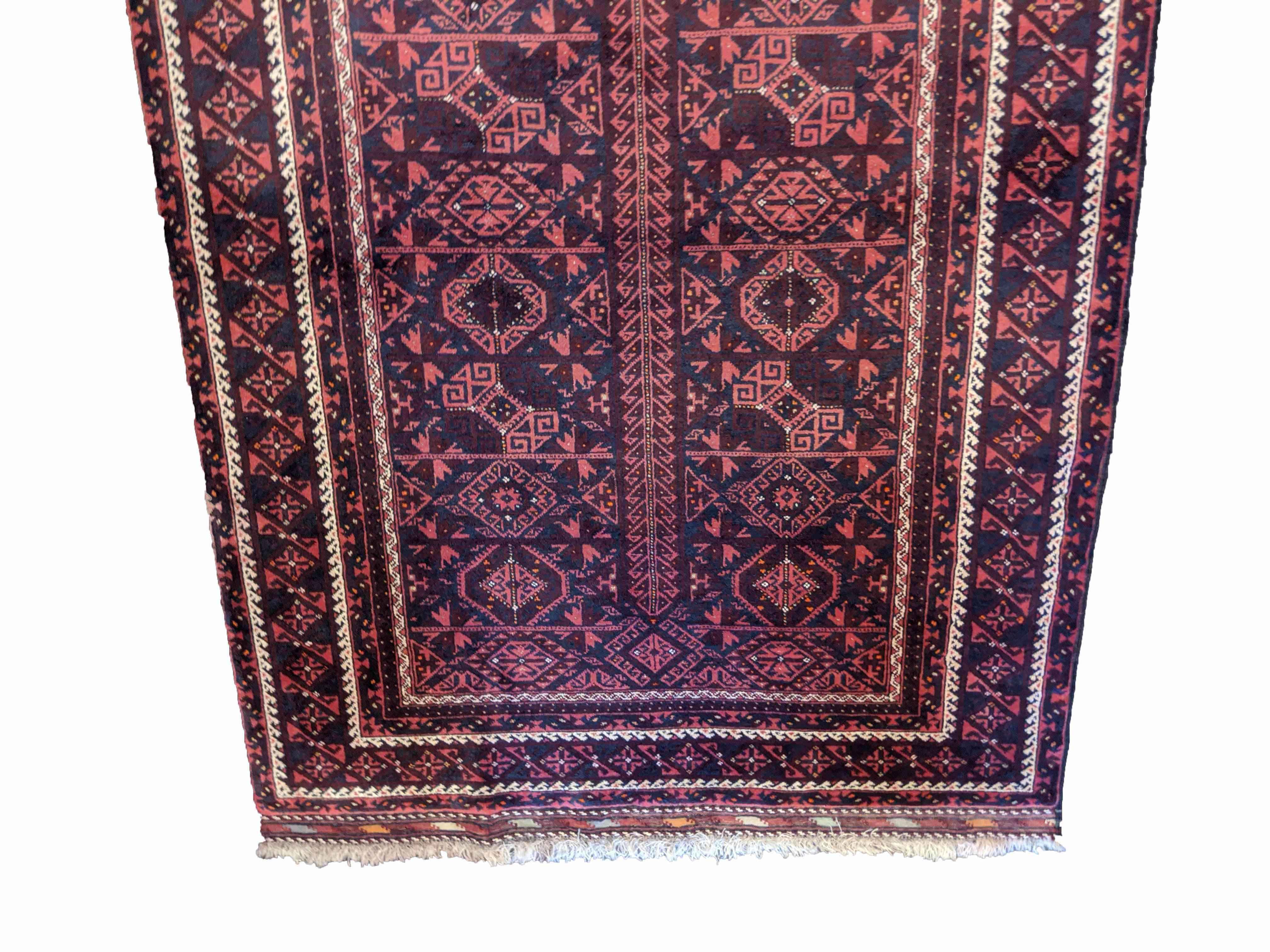 170 x 122 cm Fine Old nomadic Persian Baluch Tribal Purple Rug - Rugoutlet