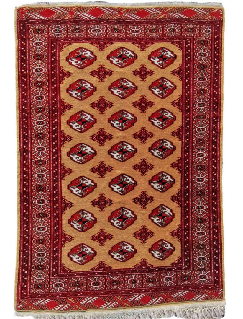 170 x 122 cm Turkoman Tribal Red Rug - Rugmaster