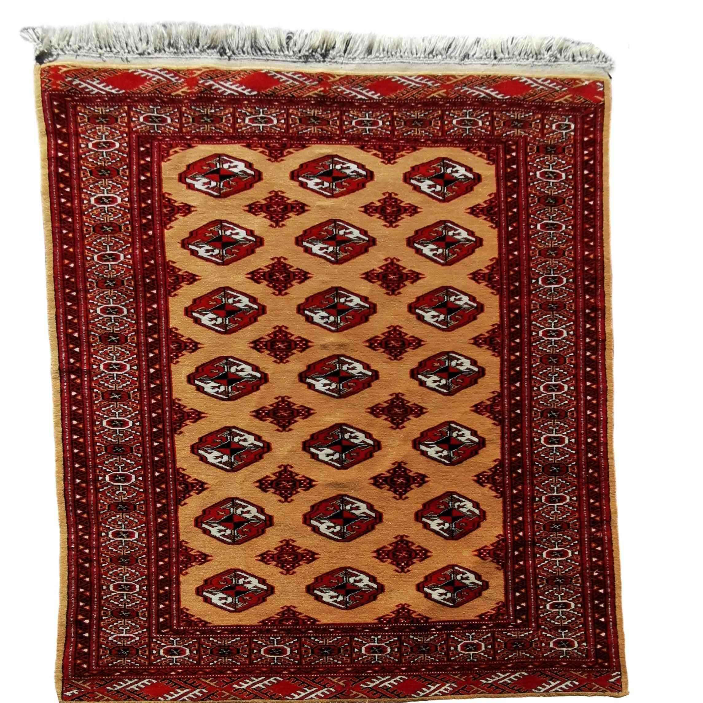 170 x 122 cm Turkoman Tribal Red Rug - Rugmaster