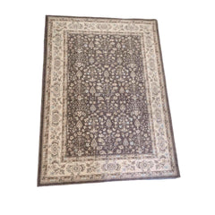 170 x 123 cm Powerloom Kashan Traditional Tan Rug - Rugmaster