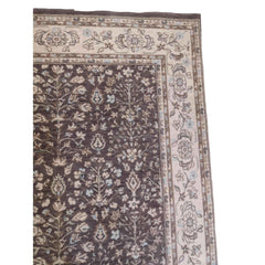 170 x 123 cm Powerloom Kashan Traditional Tan Rug - Rugmaster